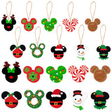 30Pcs Mickey Wooden Hanging Ornaments