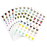 8Pcs Easter Nail Art Stickers Mickey Nail Supplies 3D Self-Adhesive Nail Foil Decals Happy Easter Rabbit Egg Designs