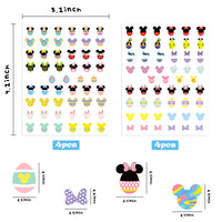 8Pcs Easter Nail Art Stickers Mickey Nail Supplies 3D Self-Adhesive Nail Foil Decals Happy Easter Rabbit Egg Designs