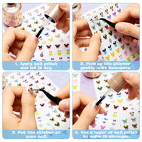 8Pcs Easter Nail Art Stickers Mickey Nail Supplies 3D Self-Adhesive Nail Foil Decals Happy Easter Rabbit Egg Designs