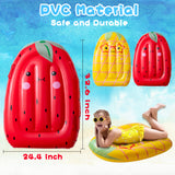 2Pcs Inflatable Boogie Boards for Kids, Inflatable Surf Bodyboard with Handles Pineapple Strawberry Swimming Pool Float Board