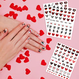 8Pcs Mouse Nail Stickers Decals, 3D Self Adhesive Mouse Love XOXO Heart Cute Cartoon Nail Art Stickers DIY Nail Stickers