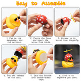 3Pcs Rubber Duck Toys Yellow Duck Car Dashboard Decorations Mouse Theme Rubber Ducks with Propellers Helmet, Sunglasses, Gold Chain Car Motorcycle Bicycle Ornaments for Adults, Kids Gift