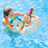 Inflatable Unicorn Pool Float with Glitters, Unicorn Swim Tube Ring with Tail Decoration Portable Pool Ride